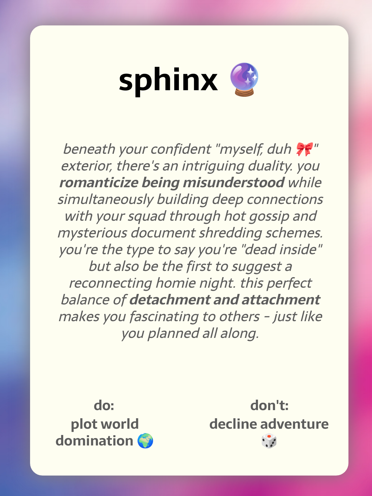 Sphinx insight card